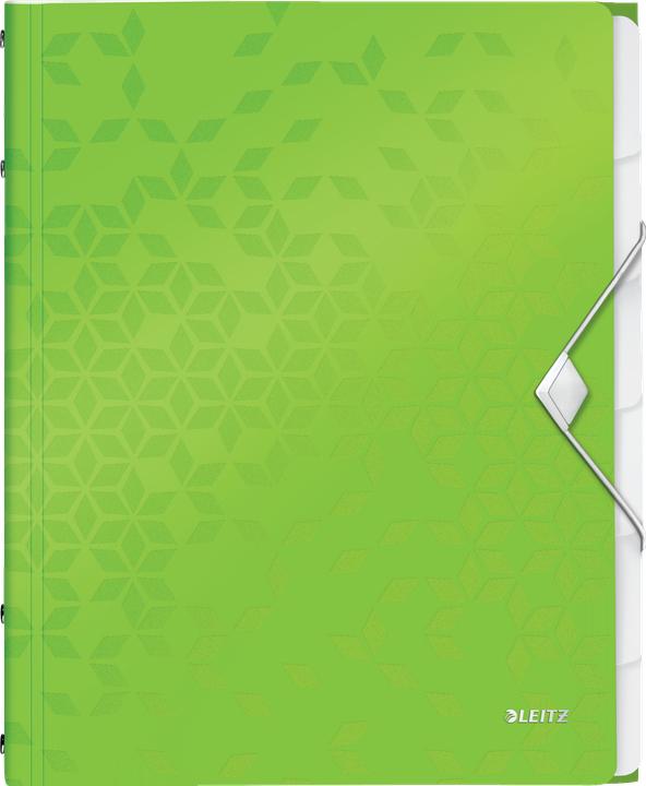 Produktbild Leitz Ordnungsmappe WOW, DIN A4, PP, 6 Fächer, grün-metallic laminierte Oberfläche, Oberflächenstruk (A4, 1 x)