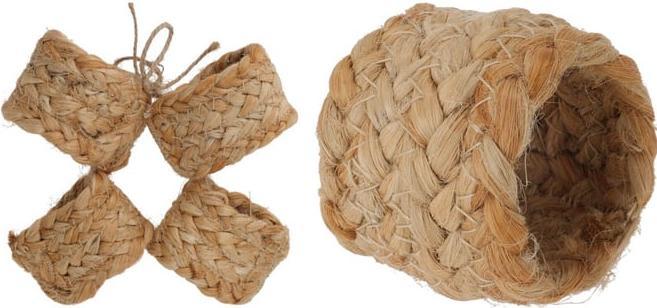 Produktbild ProGarden 4er Set Serviettenringe - aus Jute - ø ca. 4 cm