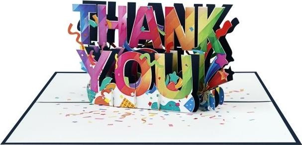 Actual product image MU Classic 3D pop-up thank you card - Thank You (1 pcs.)