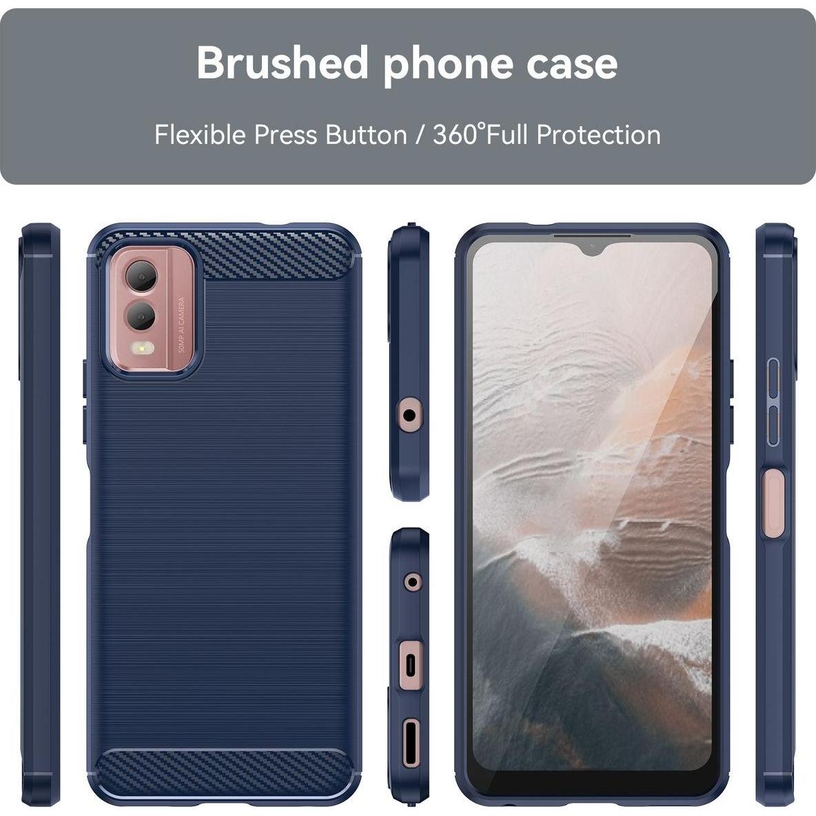 Thumbnail - König Design Hülle Handy Schutz für Nokia C32 Case Cover Tasche Bumper Etuis Carbon Optik Neu (Nokia C32), Smartphone Hü...