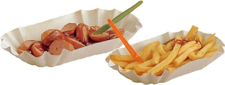 Image du produit Wimex.eu Plateau en carton ovale blanc 20,5 x 12,5 x 3,5 cm - 250 pièces (250 x)
