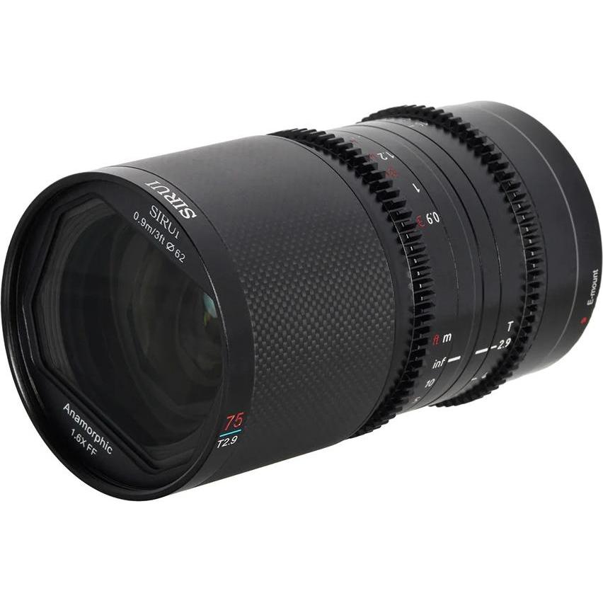 Thumbnail - Sirui Saturn 75mm T2.9 1.6x RF75B Carbon Fiber Full-frame Anamorphic Canon RF Mount (Blue Flare) (Canon RF, Vollformat),...