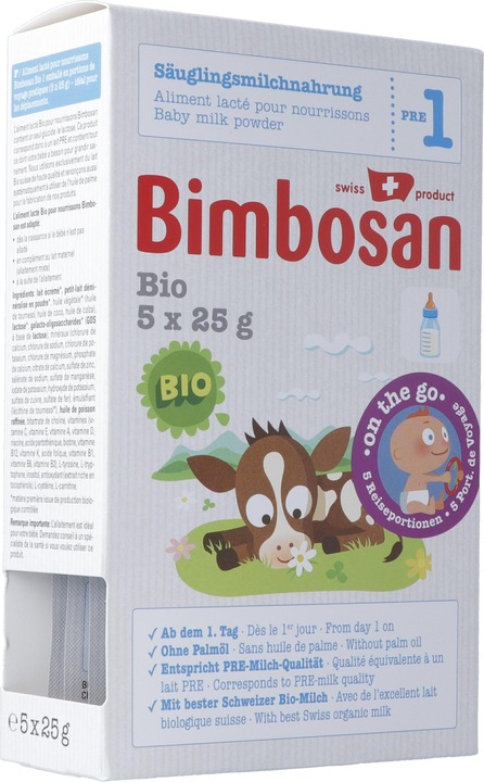 Actual product image Bimbosan Bio 1 Säuglingsmilch Reiseportionen (125 g, from birth)