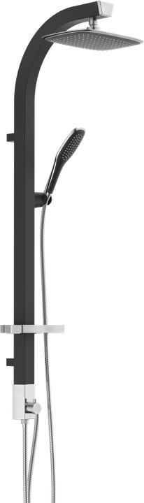 Schütte Regendusche Bad MADAGASKAR Überkopfbrause-Set Schwarz matt Chrom Duschsystem Regenbrause 60060