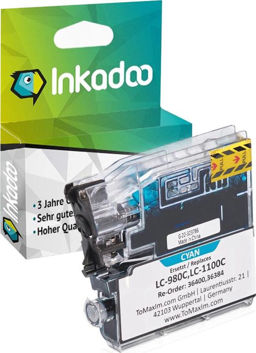 Produktbild Inkadoo Druckerpatronen kompatibel zu Brother LC-980C XL Tintenpatrone, cyan Cyan (C)