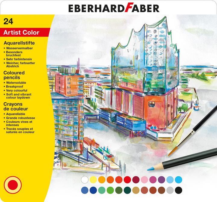 Produktbild EberhardFaber Aquarellfarbstifte Artist Color, 24 Stück, Wasservermalbar (24x)