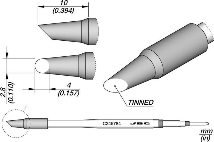 Produktbild JBC Lötkartusche, C245-784, 2.8 mm