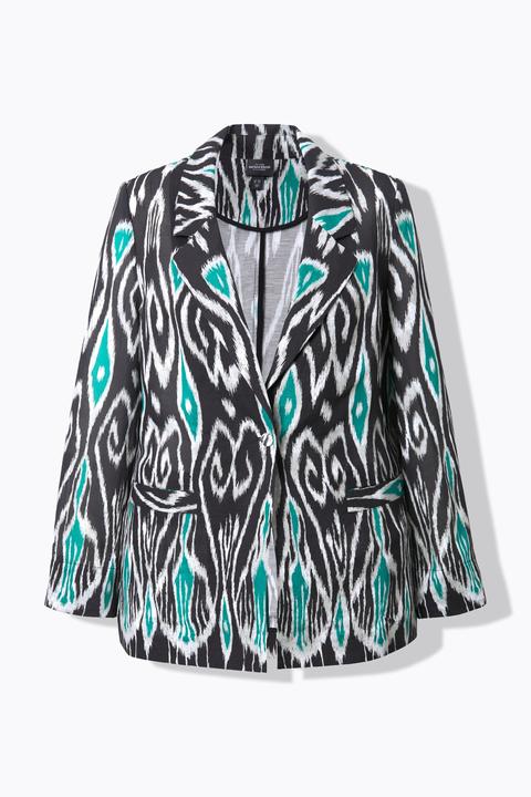 Actual product image Ulla Popken Ikat-Inspired Linen Blend Blazer (48)