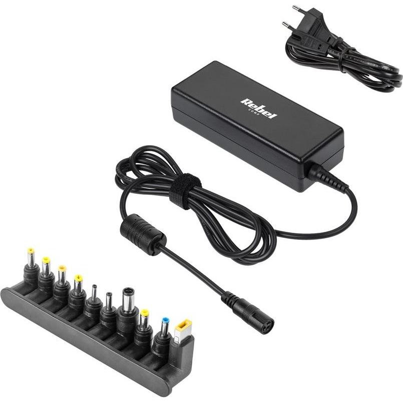 Rebel Ladegerät Haushalt universal für Notebook/Laptop 90W/18-20V schwarz (90 W), Notebook Netzteil, Schwarz