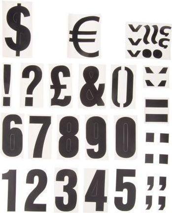 Actual product image RS PRO Black die cut label,75mm high numbers