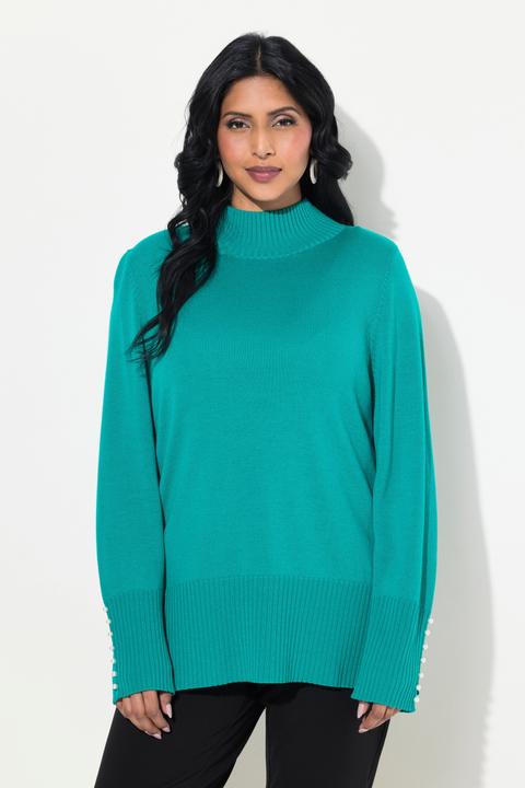 Immagine prodotto Ulla Popken Pullover, Woll-Seidenmischung, Stehkragen, Zierperlen (42, 44)