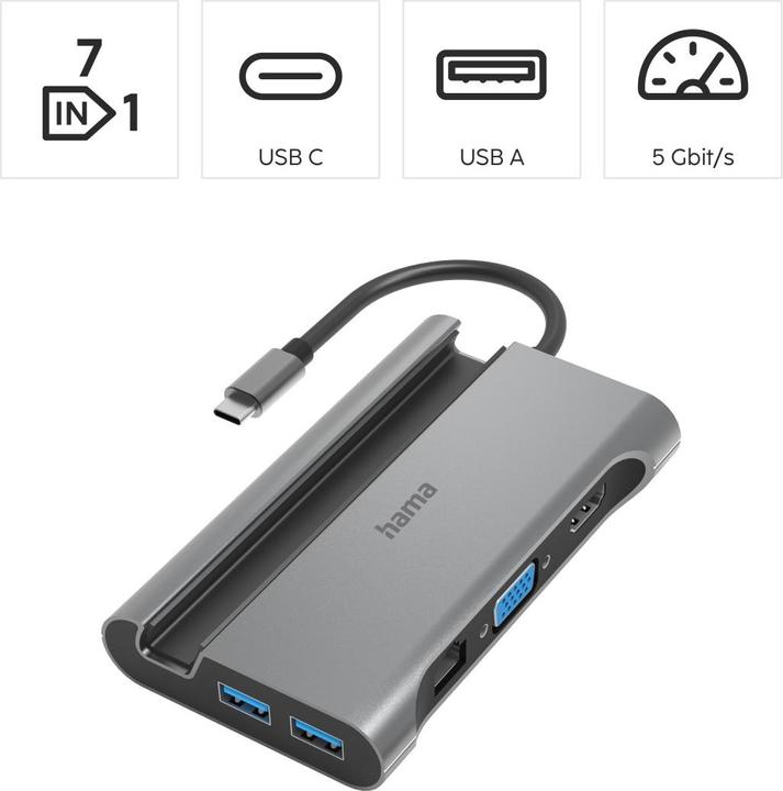 Actual product image Hama Multiport (USB-C, 7 ports)