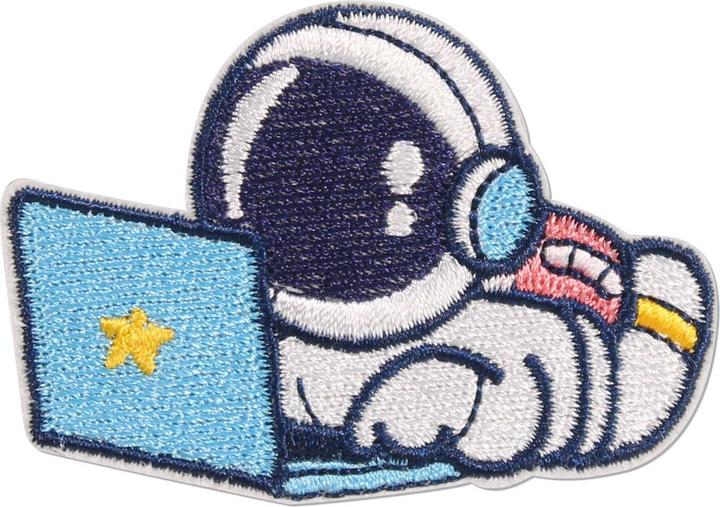 Produktbild PhoneLook Sticker Aufkleber für Handy/Tablet/Computer 3D gestickt Astronaut with laptop