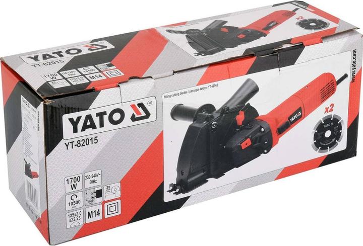 Actual product image Yato Professional wall groover, powerful 1700 Watt with 10500 rpm, incl. 2x Ø 125 mm diamond cutting