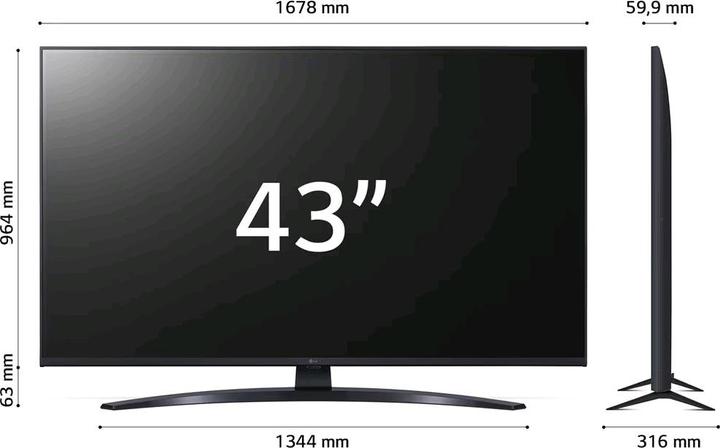 Produktbild LG 43UT81006LA Smart TV 43-Zoll 4K (55", UT81, LED, 4K)