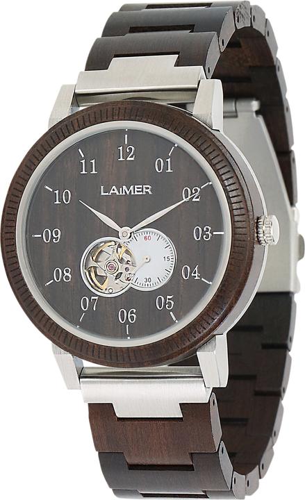 Actual product image Laimer Wrist watch wooden watch Robin (Analogue wristwatch, 49 mm)