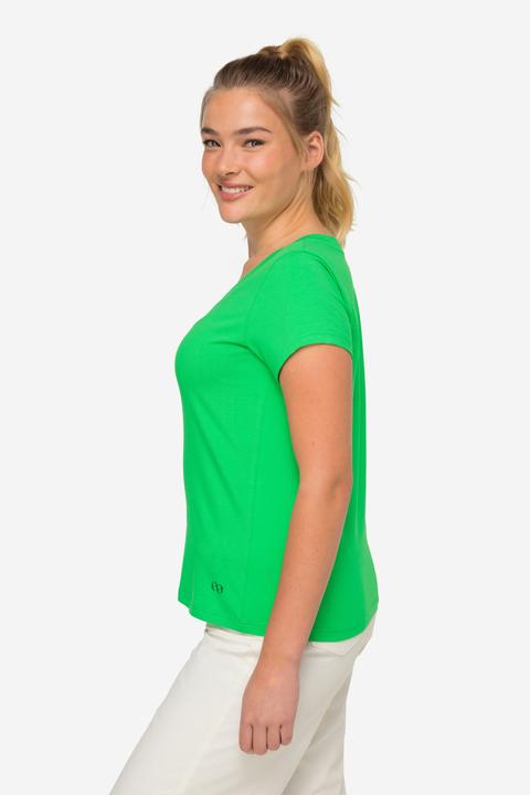 Produktbild Laurasøn T-Shirt, kleiner Knoten Print, V-Ausschnitt, Halbarm, OEKO-TEX MIG (L)
