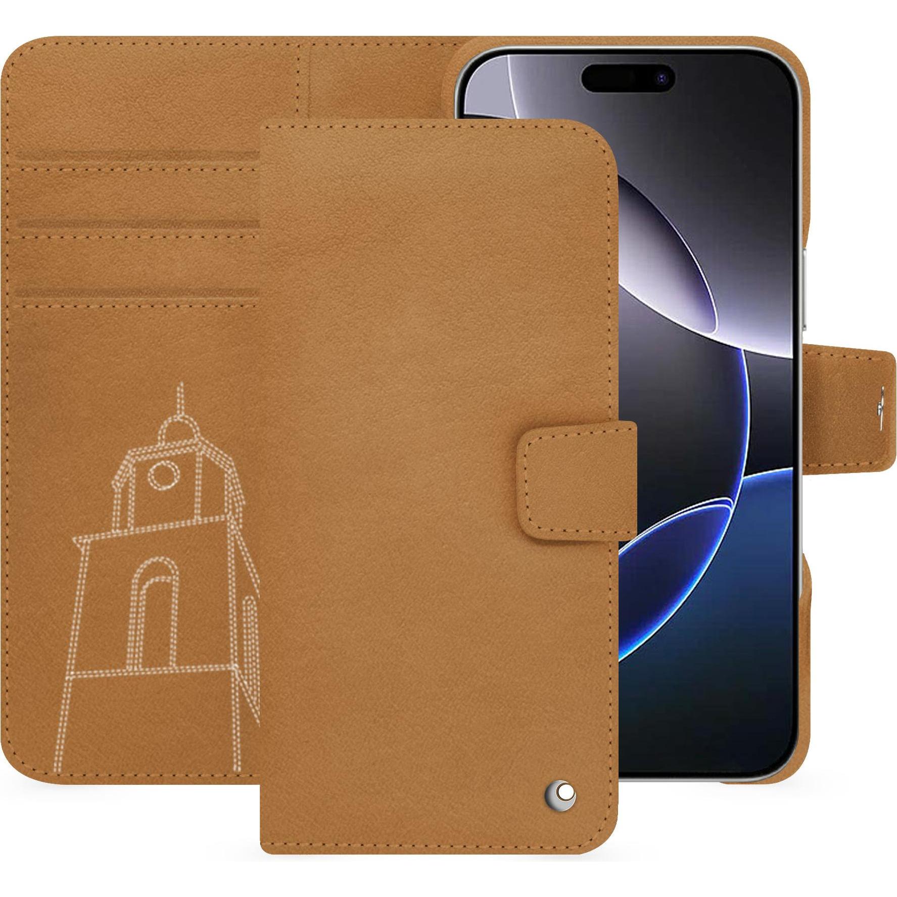 Thumbnail - Noreve Lederschutzhülle Apple iPhone 16 Pro Max (Apple iPhone 16 Pro Max), Smartphone Hülle, Braun