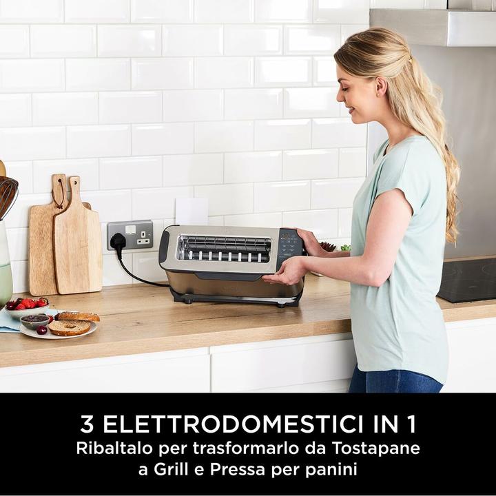 Produktbild Ninja 3-in-1 Multifunctionele Toaster, Grillplaat en Panini Maker - 7 Roosterstanden - RVS - ST202EU