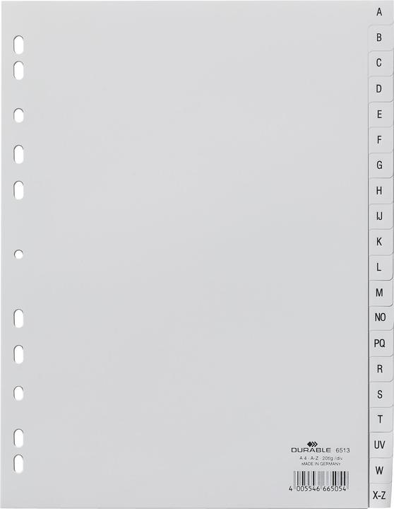 Produktbild Durable Register A4 20-tlg. A-Z Int. geprägt PP 20 ST 651310