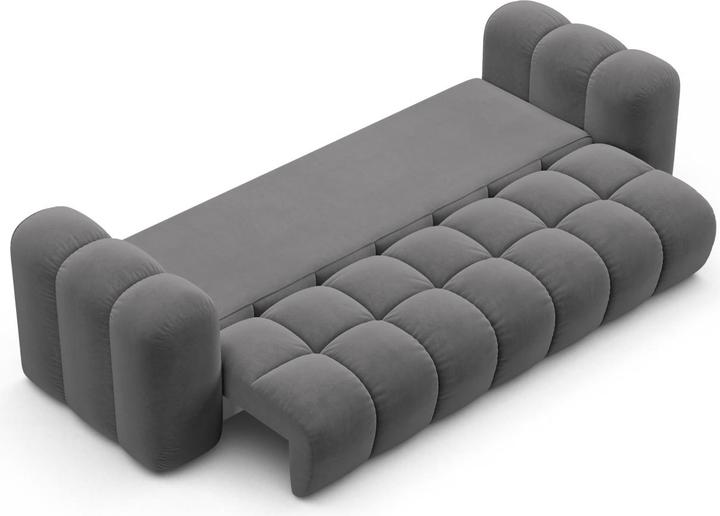 Actual product image Maison Heritage Velvet Sofa With Bed Function And Box, "Arden", 3 Seats, Warm grey, 253x102x70 Made in Europe (3-seater)