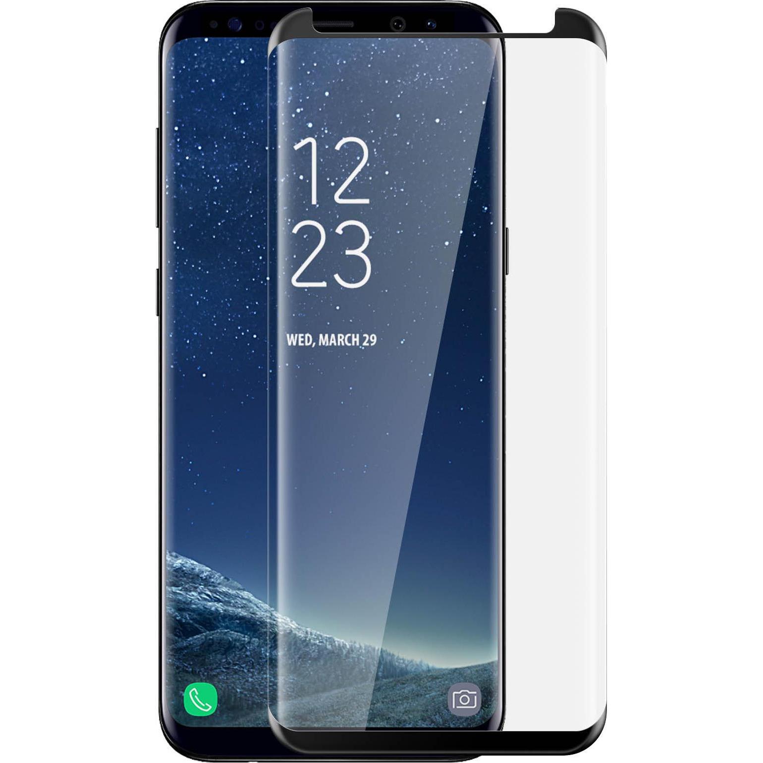 Avizar Abgerundeten Kanten + Rand (1 Stück, Samsung Galaxy S21), Smartphone Schutzfolie, Schwarz