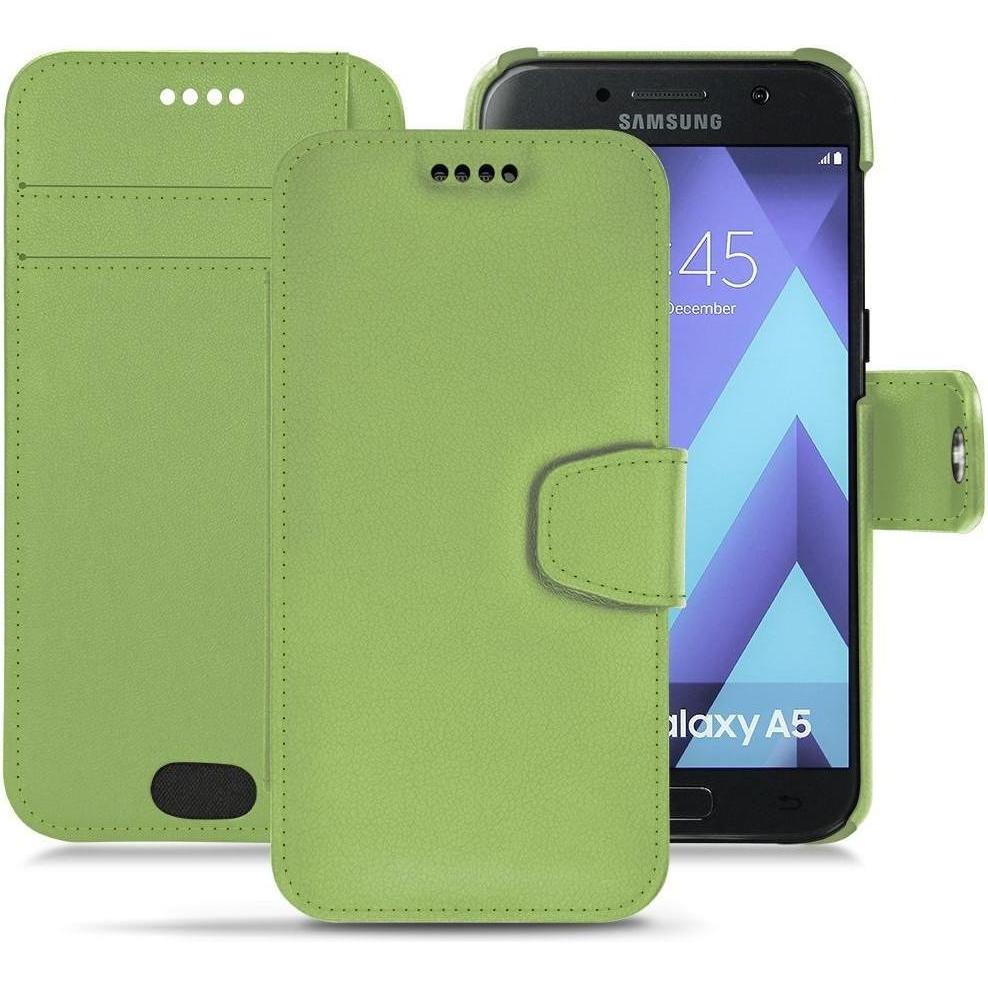Noreve Lederschutzhülle Wallet (Samsung Galaxy A5 (2017)), Smartphone Hülle, Grün