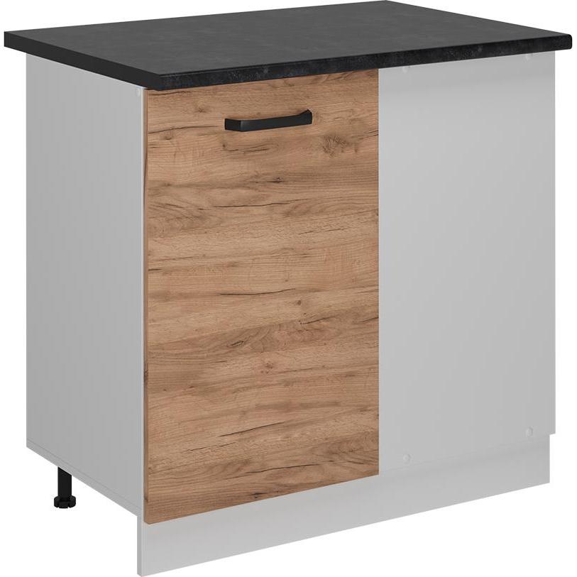 Thumbnail - Vicco, Regal, Eckunterschrank R-Line, Goldkraft Eiche/Weiss, 86 cm AP Anthrazit