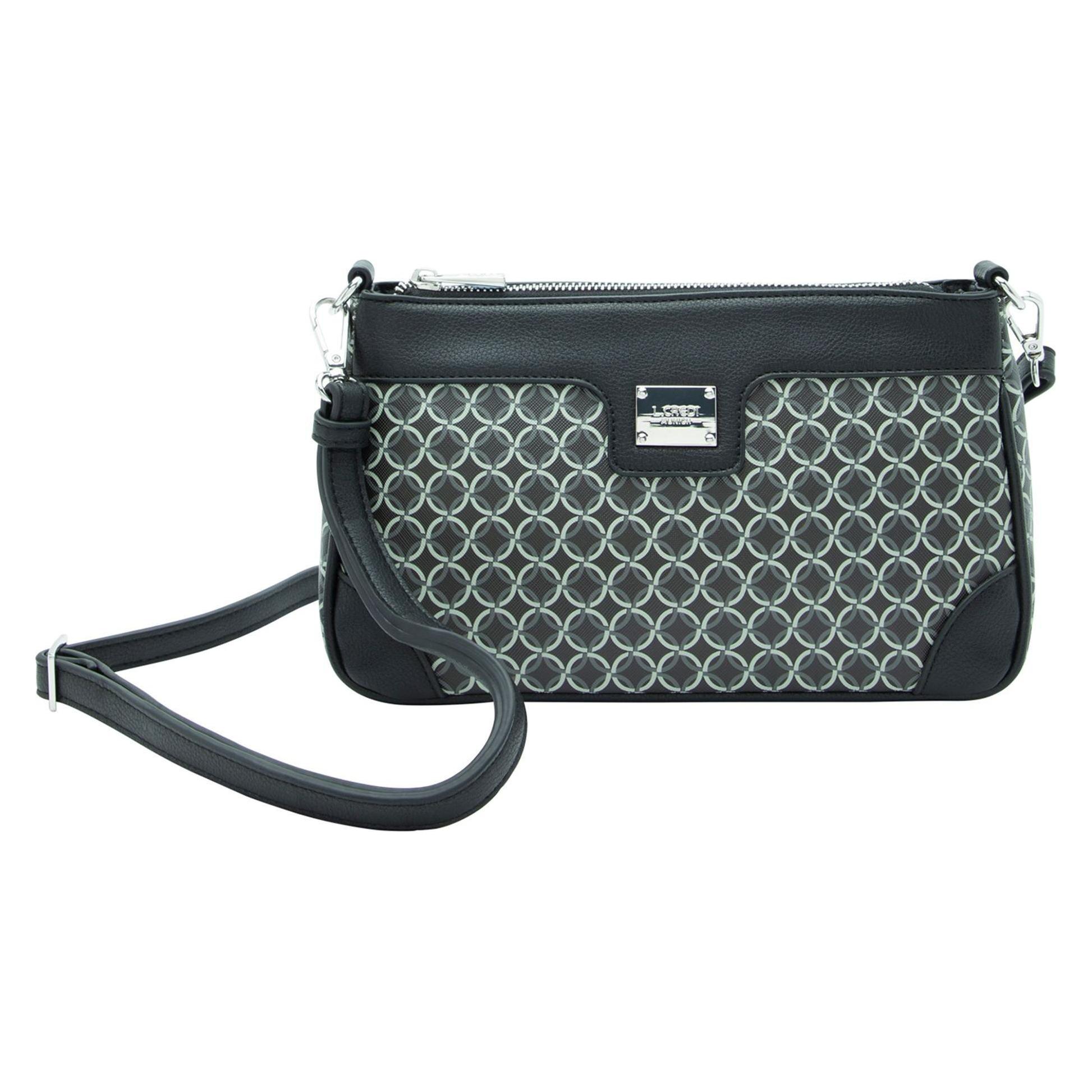 L.Credi, Damen, Handtasche, Pia Umhängetasche 25.5 Cm, Schwarz