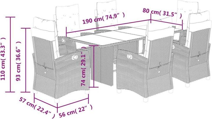 Produktbild vidaXL Garten Essgruppe