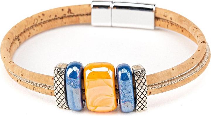 Produktbild Artelusa Armband «Ceramica Larablue» aus Kork (18 cm, Kork, Keramik)