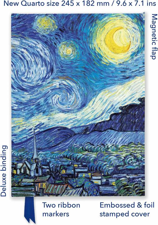 Image du produit Vincent van Gogh : The Starry Night (Foiled Quarto Journal) (180 x 245 mm, À rayures, Couverture rigide)