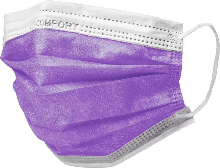Ampri MED-COMFORT Mundschutz 3-lg. TYP IIR - lila (Schutzklasse I, 50 x)