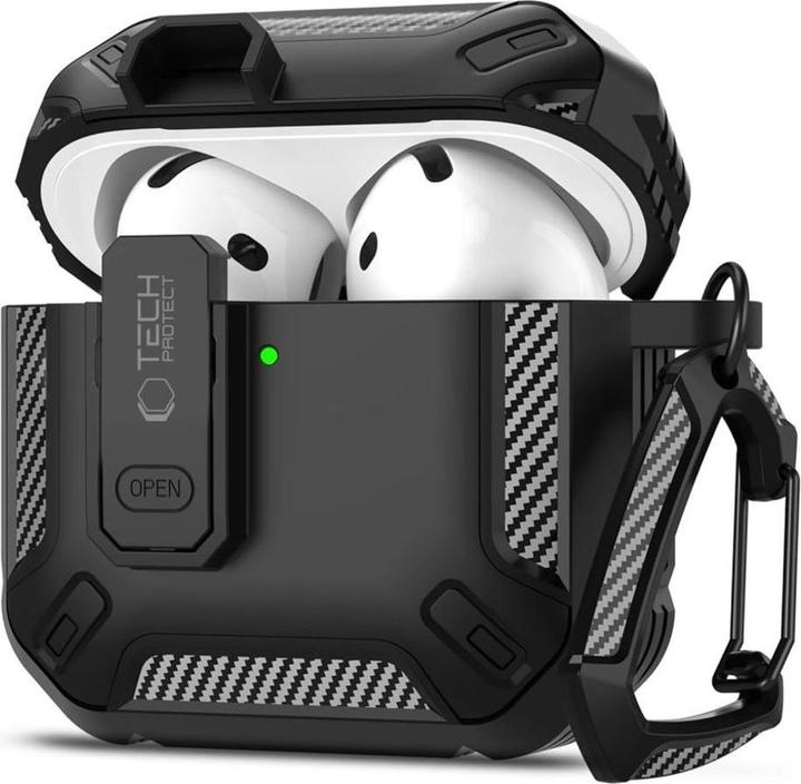 Produktbild Tech-Protect Carbonox Case for AirPods 4 - Black (Kopfhörer Hülle)