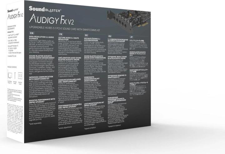Actual product image Creative Sound blaster audigy fx v2 Built-in 5.1 channels PCI-E (Mini PCI Express)