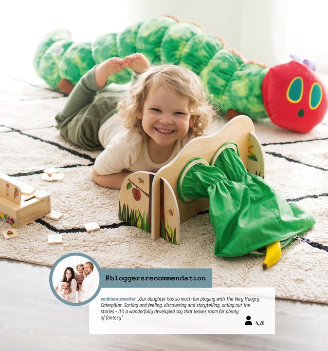 Actual product image small foot Caterpillar Nimmersatt picture sorting box