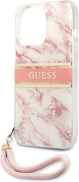 Actual product image Guess Hard Cover Marble Stripe with Strap (Apple iPhone 13 Pro Max)