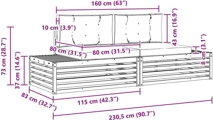 Produktbild vidaXL Outdoor-Sofa
