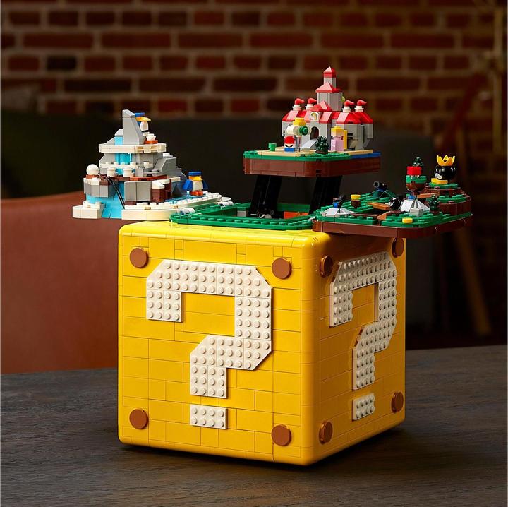 Actual product image LEGO Question Mark Block from Super Mario 64 (71395, LEGO Rare Sets, LEGO Super Mario)