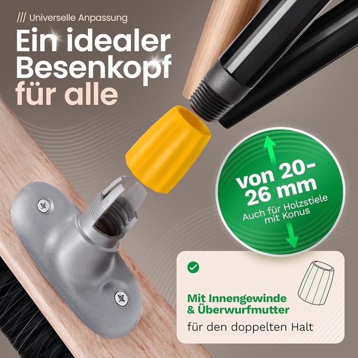 Produktbild Novaliv Grosser Besen Saalbesen 100 cm mit Stiel Borsten Haarmischung Besen fein mit stiel Ideal als (1 Stk.)