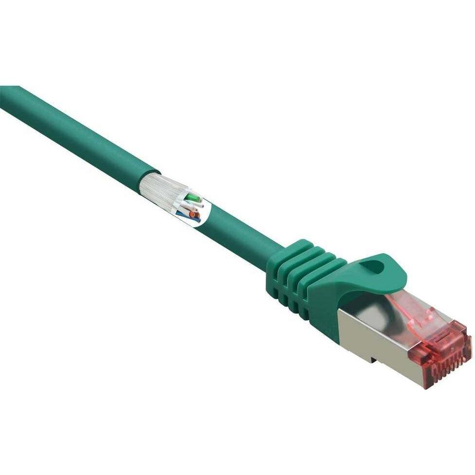 Renkforce RF-5276310 RJ45 Netzwerkkabel, Patchkabel CAT 6 S/FTP 15.00 m Grün mit (S/FTP, CAT6, 15 m), Netzwerkkabel