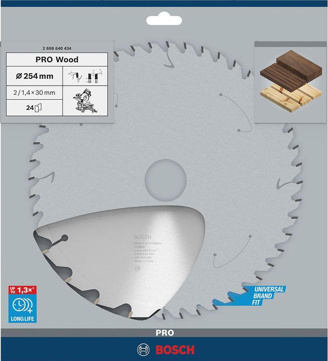 Produktbild Bosch Professional Zubehör PRO Wood Kreissägeblatt, 254 x 2 x 30 mm