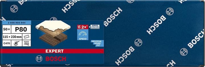 Actual product image Bosch Professional Zubehör Expert C470 Sandpaper with 14 holes for orbital sander, 115 x 230 mm, G 80, 50 pcs. (80)