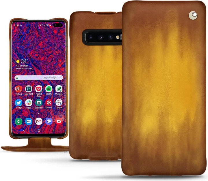 Noreve Lederschutzhülle vertikal (Samsung Galaxy S10+)