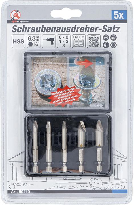 Actual product image BGS Screw Extractor Set #0-#3 5 pcs. (0, 1, 2, 3)