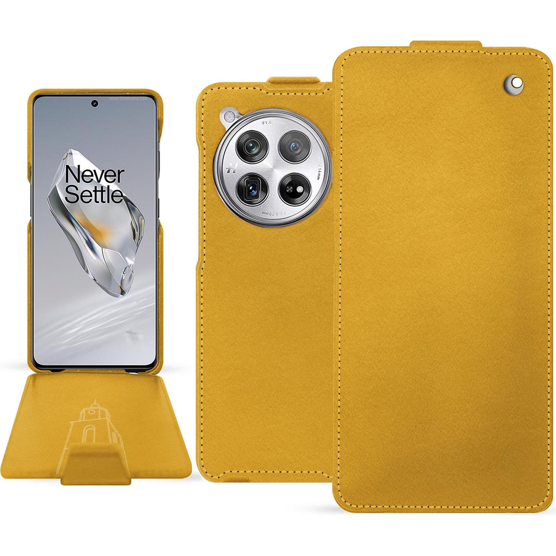 Noreve Lederschutzhülle vertikal (OnePlus 12), Smartphone Hülle, Orange