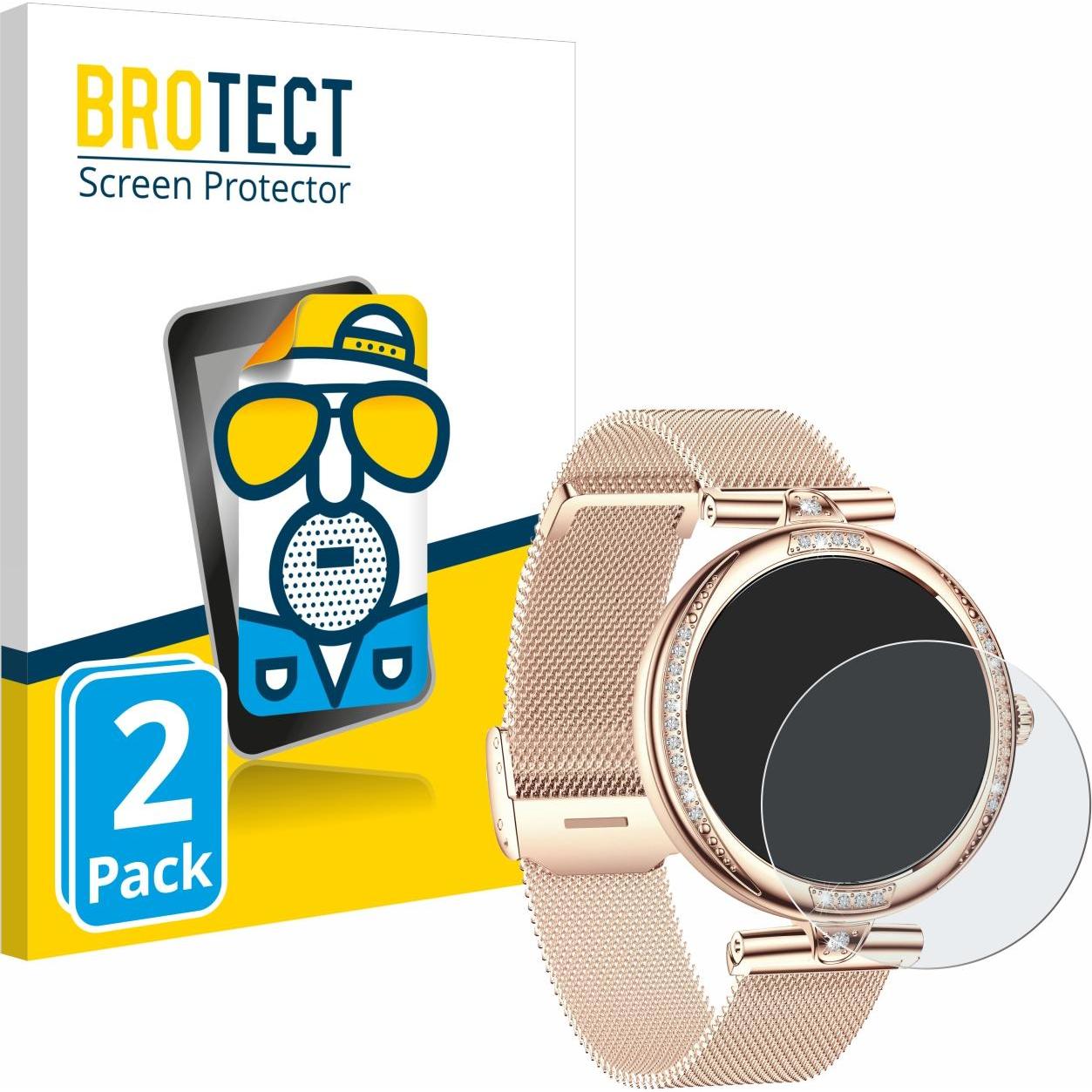 BROTECT Entspiegelungsfolie Displayschutz Displayschutzfolie Folie Matt, Smartwatch Schutzfolie, Schwarz