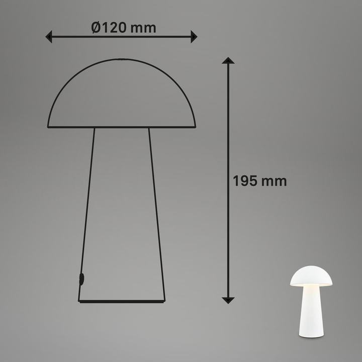 Actual product image Briloner Rechargeable LED table lamp, white, LED/2W (140 lm)
