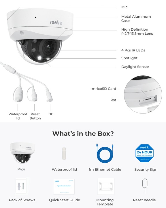 Actual product image Reolink P437-4K 8MP (3840 x 2160 pixels)