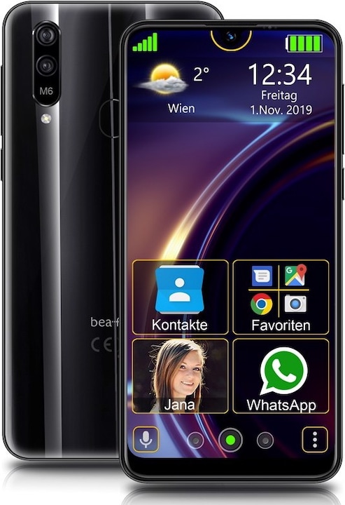 Bea-Fon M6 (32 Go, Noir, 6.26", SIM simple, 8 Mpx, 4G)